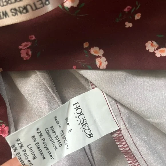 Elegant Burgundy Floral Wrap Dress